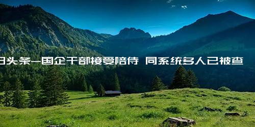 今日头条-国企干部接受陪侍 同系统多人已被查,究竟是怎么一回事？